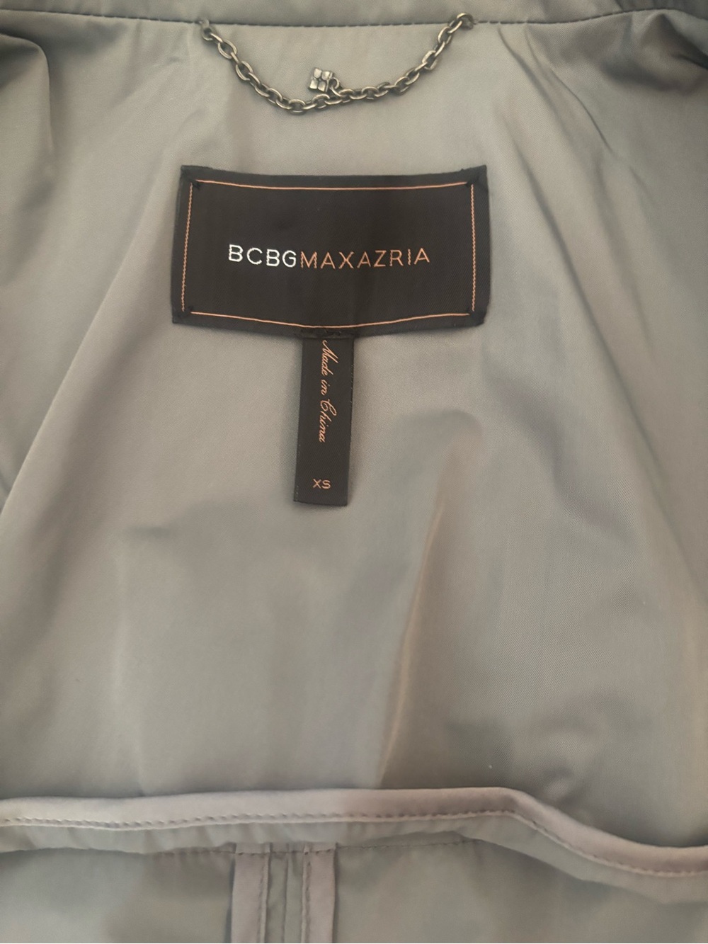 BCBGMaxAzria Gray Long-Sleeve Ruffle-Back Trench Coat - Picture 6 of 7